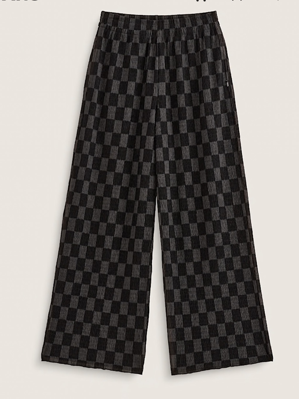 ⭐️IN SEARCH OF: Vans Black & Gray Checkered Wide-Leg Pants